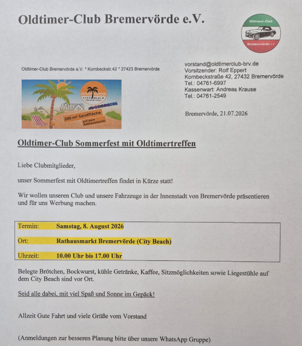 Sommerfest 2026